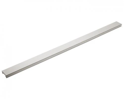 Profilo per listelli, 12,5 x 35 x 2500 mm, altezza bordo: 12,5 mm, profilo quadrato in acciaio inox, chiusura a parete, fustellato, profilo in metallo, acciaio inox opaco spazzolato