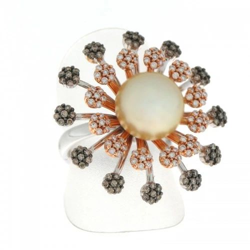 Anello Floreale Donna Con Conchiglia - Regolabile, Placcato Oro | Gioiello Elegante Per Matrimoni